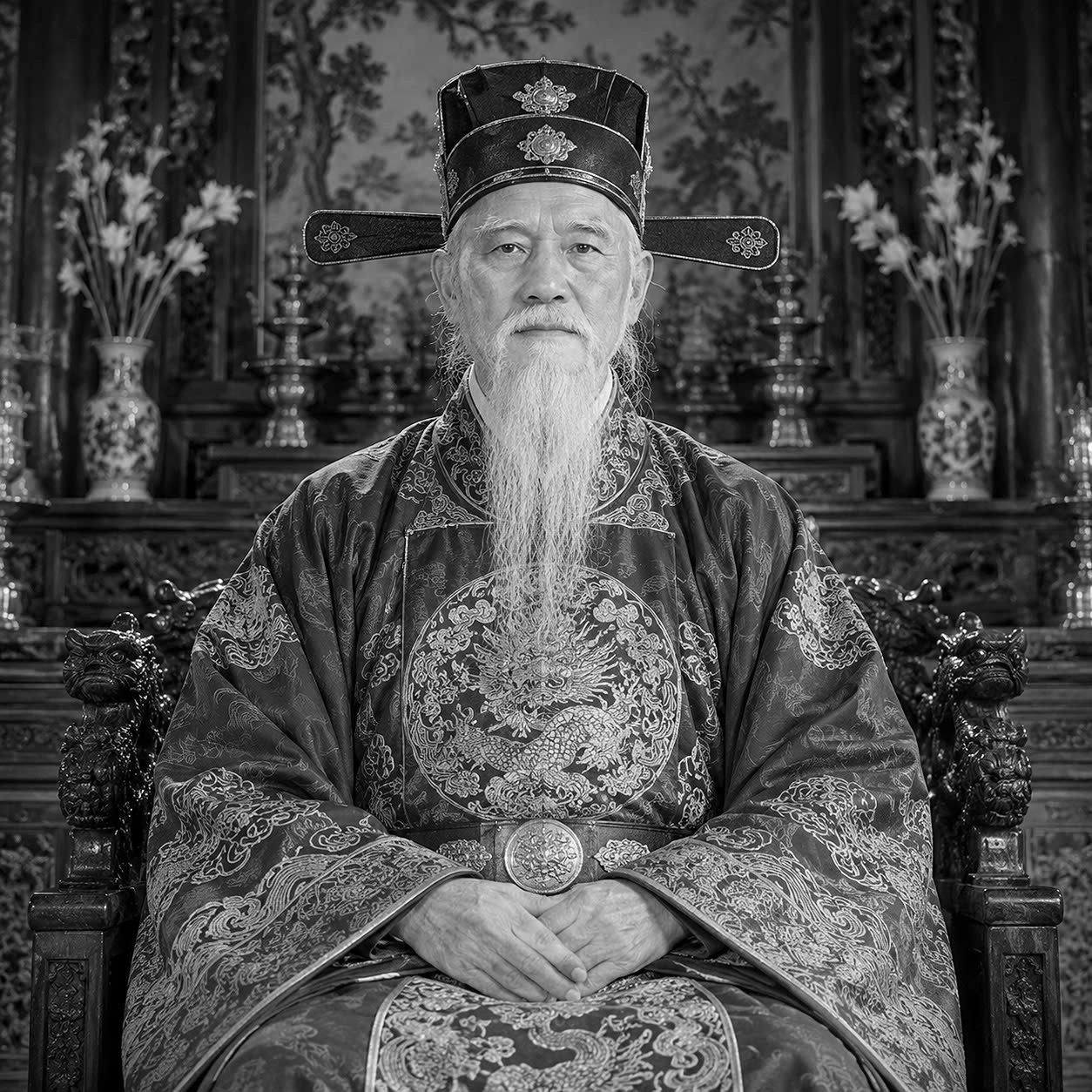 Chân dung nghiên cứu quang học đen trắng