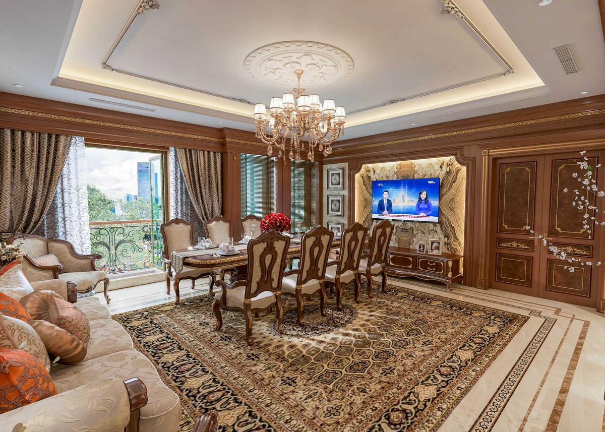 Chi tiết ghế ăn chạm trổ