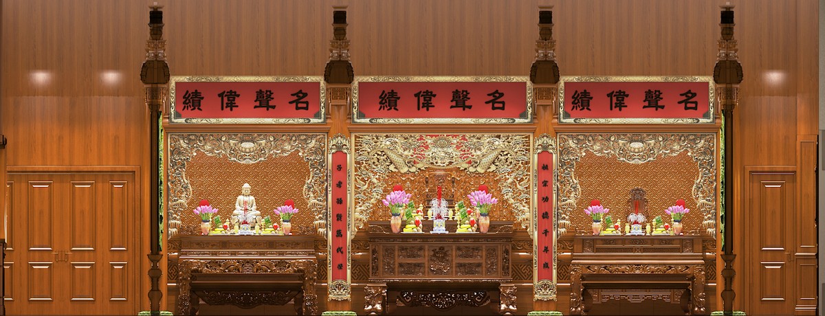 Chính diện gian thờ gia tiên tầng 8