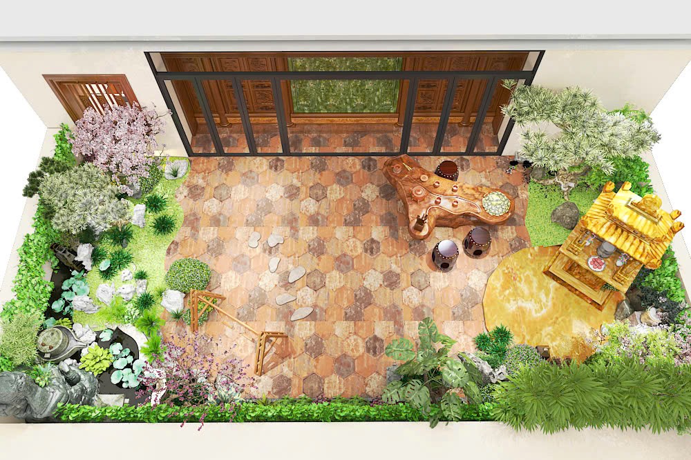 Khoảng đệm sân vườn tầng 8