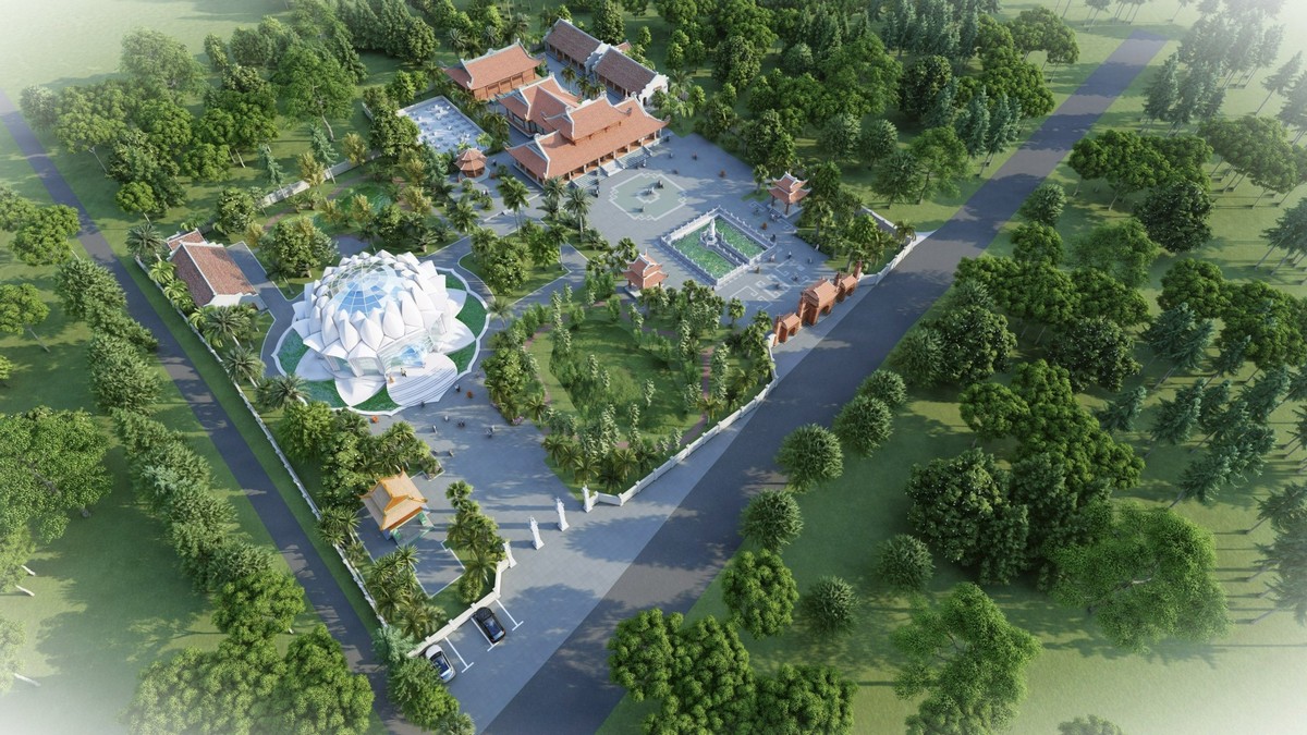 Phối cảnh tiếp cận từ trục đường chính bên ngoài