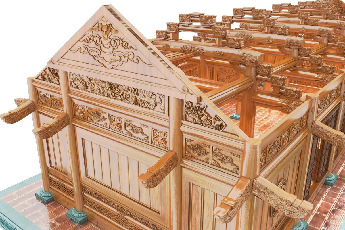 Chi tiết kết cấu đầu hồi 3D