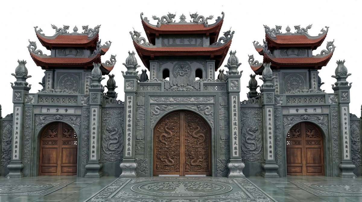 Góc nhìn trực diện cổng đá 02