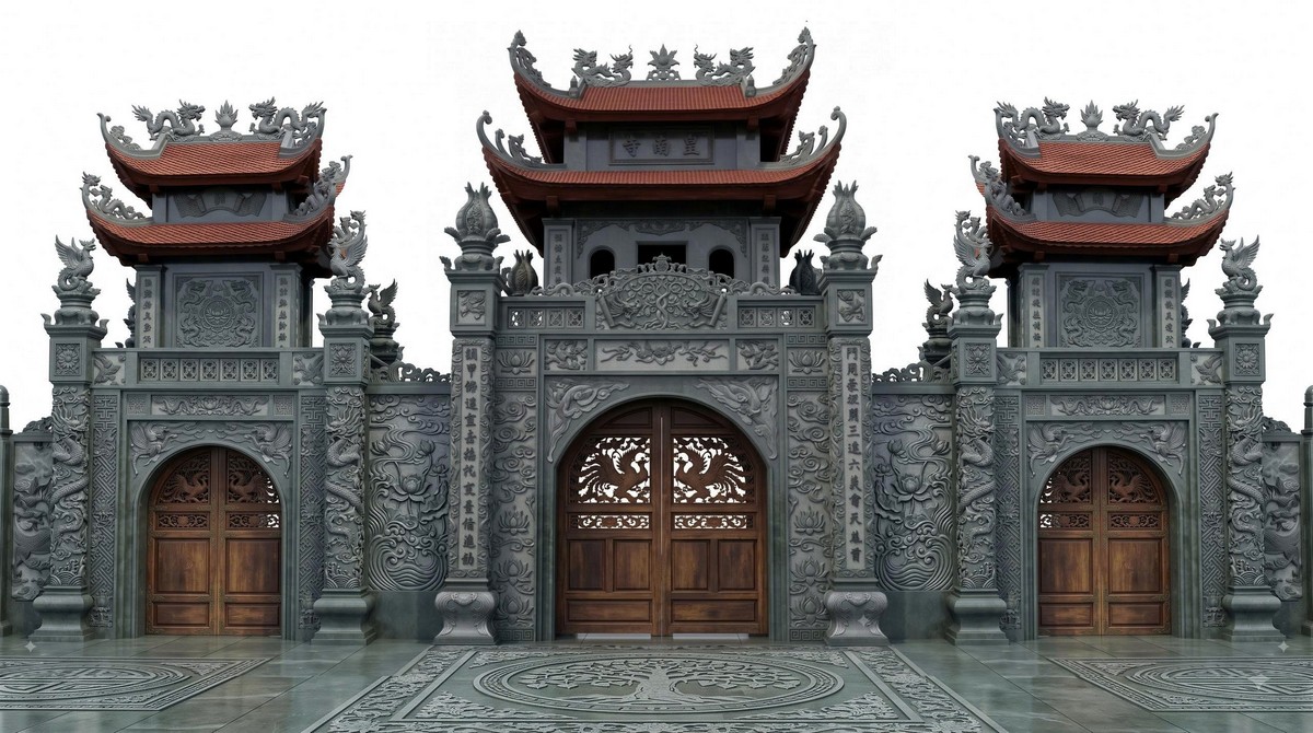 Góc nhìn trực diện cổng đá 03