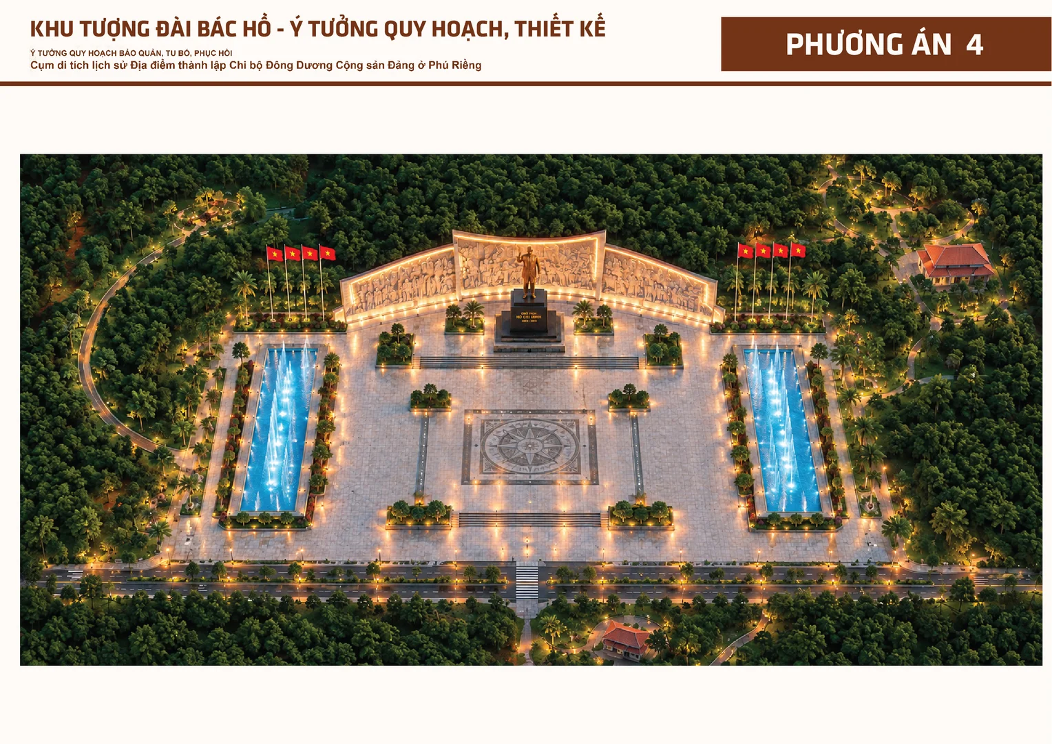 Tư vấn, Thiết kế Tượng đài và Quảng Trường Hồ Chí Minh - Phú Riềng Đỏ / Đồng Nai. Triết lý cội nguồn. TS. Nguyễn Đức (Phổ Tuệ) Tiến sĩ Mỹ thuật Công nghiệp • Sáng lập & Giám đốc Điều hành Tập đoàn NVN Việt Nam. Chuyên gia tư vấn chiến lược thương hiệu, tạo hình mỹ thuật công nghiệp và nghiên cứu kiến trúc di sản văn hóa tâm linh truyền thống Bắc Bộ. "Tâm để phụng sự – Trí để sáng tạo – Đức để hành nghề" Sinh ra và lớn lên trong gia đình có truyền thống Nho giáo và cách mạng, TS. Nguyễn Đức sớm gắn bó với những giá trị văn hóa thuần Việt. Suốt một thập kỷ (2003 – 2013) học tập và nghiên cứu sinh tại Học viện Mỹ thuật Ứng dụng Strôganov (Mátxcơva) theo học bổng toàn phần của Nhà nước, anh đã kết hợp phương pháp luận tạo hình hàn lâm châu Âu để soi chiếu và bảo tồn di sản cổ truyền quê hương.